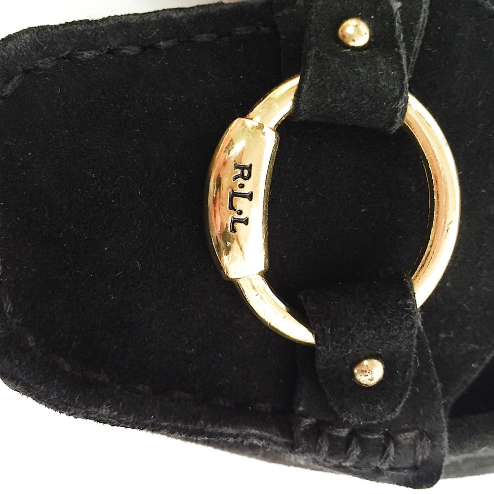 Lauren Ralph Lauren Black Suede Driving Flats 9.5 - Picture 2 of 8
